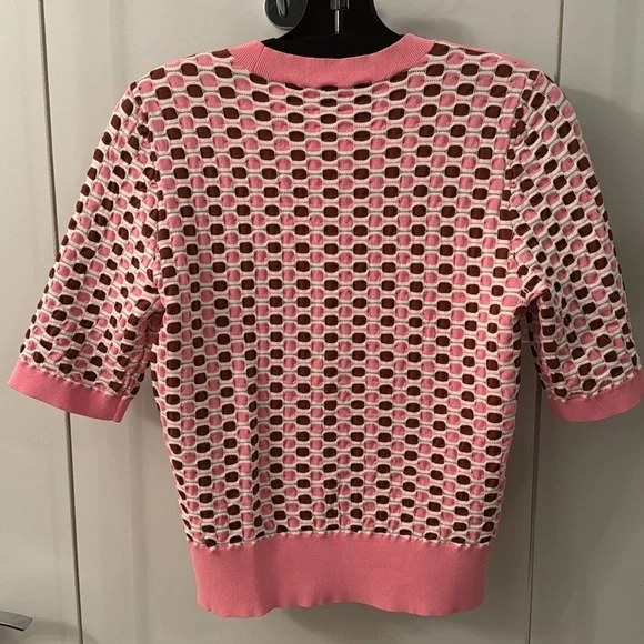 Veronica Beard Pink and Brown Patterned Blouse - Picture 4 of 4